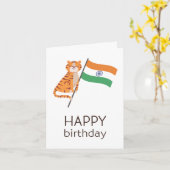 Indiase verjaardag Kaart (Gele Bloem)