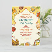 Indiase Verjaardagsmaaltijd Diner Party Uitnodigin Kaart (Staand voorkant)