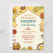 Indiase verjaardagsmaaltijd dinerfeest uitnodiging (Voorkant)