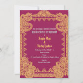 Indiase Verloving Ceremonie Intricate Ontwerp Roze Kaart (Voorkant)