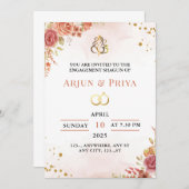 Indiase Verloving Shagun Invitation Kaart (Voorkant / Achterkant)