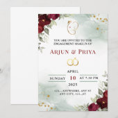 Indiase Verloving Shagun Invitation Kaart (Voorkant / Achterkant)