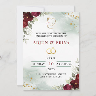 Indiase Verloving Shagun Invitation Kaart