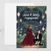 Indiase Verloving uitnodiging Ring Ceremonie uitno (Voorkant / Achterkant)