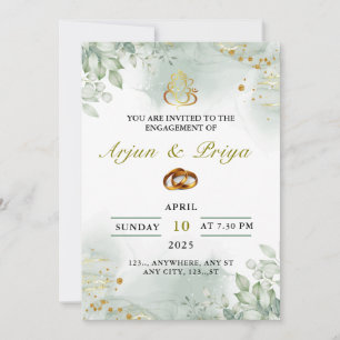 Indiase verlovingsuitnodigingskaart, ringceremonie kaart