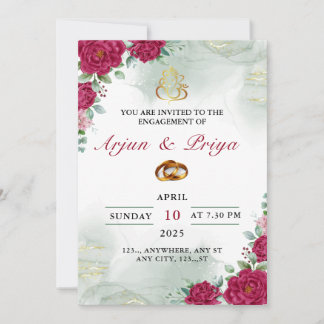 Indiase verlovingsuitnodigingskaart, ringceremonie kaart