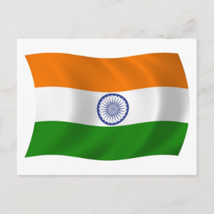 Indiase Vlag Ansichtkaart Briefkaart