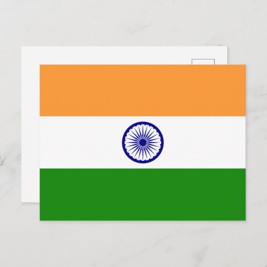 Indiase vlag briefkaart (Voorkant / Achterkant)