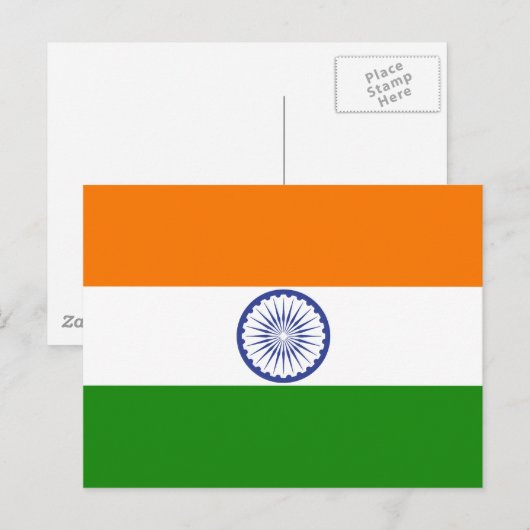 Indiase vlag briefkaart (Voorkant / Achterkant)