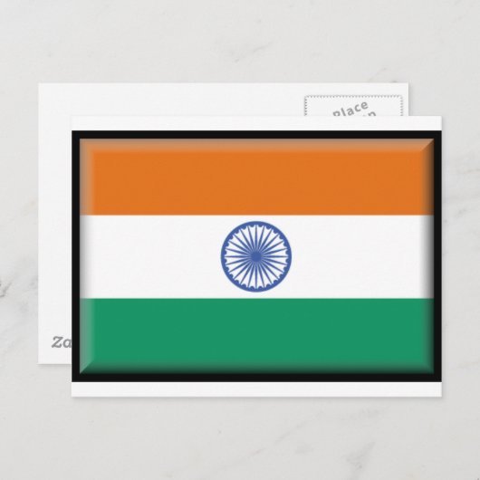 Indiase vlag briefkaart (Voorkant / Achterkant)