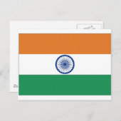 Indiase vlag briefkaart (Voorkant / Achterkant)