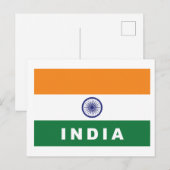 Indiase vlag briefkaart (Voorkant / Achterkant)
