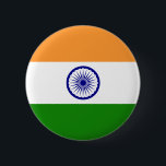 Indiase vlag Button<br><div class="desc">Button met de vlag van India,  officieel de Republiek India.</div>