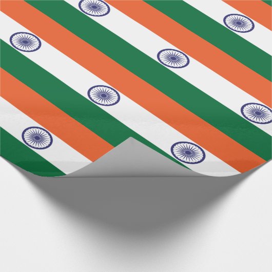Indiase vlag cadeaupapier (Hoek)
