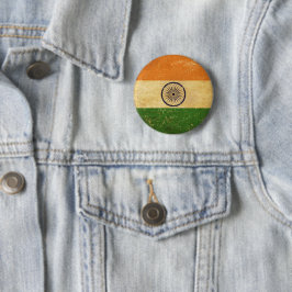 Indiase vlag Grunge Button