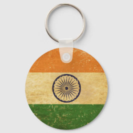 Indiase vlag Grunge Sleutelhanger
