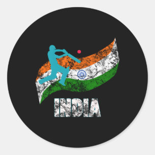 Indiase vlag Indisch cricket Ronde Sticker