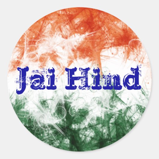Indiase vlag Jai Hind Ronde Sticker (Voorkant)