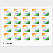 Indiase vlag Jai Hind Vierkante Sticker (Vel)