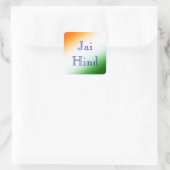 Indiase vlag Jai Hind Vierkante Sticker (Tas)