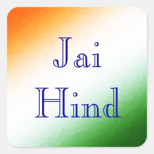 Indiase vlag Jai Hind Vierkante Sticker (Voorkant)