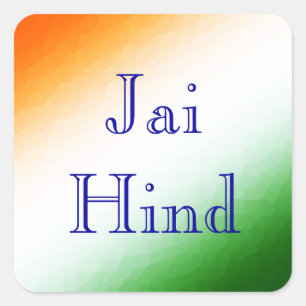 Indiase vlag Jai Hind Vierkante Sticker