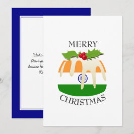 INDIASE VLAG | kerstpudding | feestelijk Feestdagenkaart