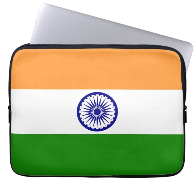 Indiase vlag laptop sleeve (Voorkant)