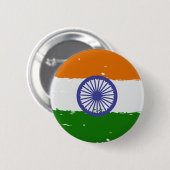 INDIASE VLAG met borsteleffect Ronde Button 5,7 Cm (Voorkant /achterkant)