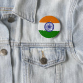 INDIASE VLAG met borsteleffect Ronde Button 5,7 Cm (In situ)