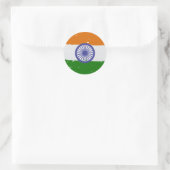 INDIASE VLAG met borsteleffect Ronde Sticker (Tas)