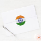 INDIASE VLAG met borsteleffect Ronde Sticker (Envelop)