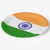 Indiase vlag papieren bordje (Gekanteld)