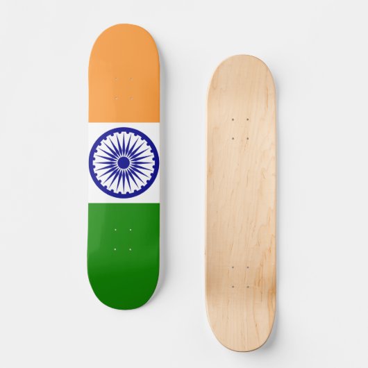 Indiase vlag persoonlijk skateboard (Voorkant)
