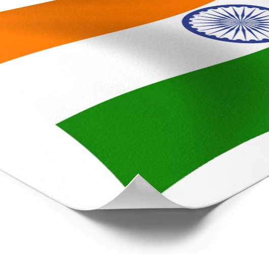 Indiase vlag — Poster afdrukken (Hoek)