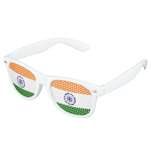 Indiase vlag retro zonnebril (Gekanteld)