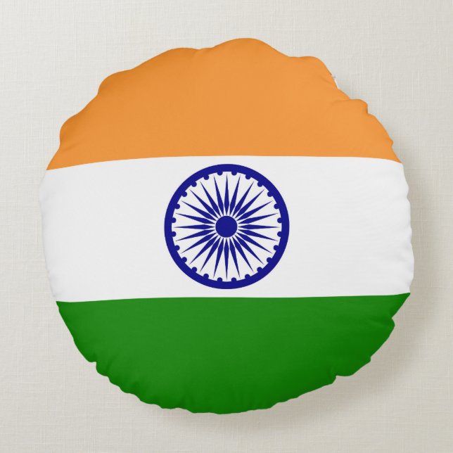 Indiase vlag rond kussen (Achterkant)