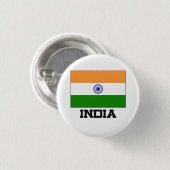 Indiase vlag ronde button 3,2 cm (Voorkant /achterkant)
