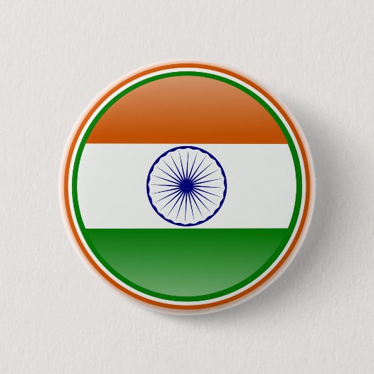 Indiase vlag ronde button 5,7 cm (Voorkant)