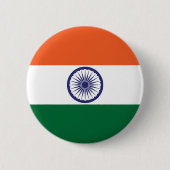 Indiase vlag ronde button 5,7 cm (Voorkant)