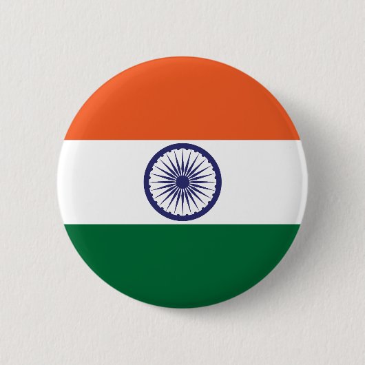 Indiase vlag ronde button 5,7 cm (Voorkant)