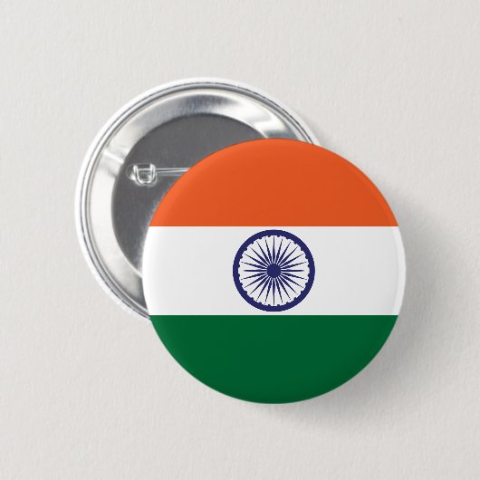 Indiase vlag ronde button 5,7 cm (Voorkant /achterkant)