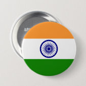 Indiase vlag ronde button 7,6 cm (Voorkant /achterkant)
