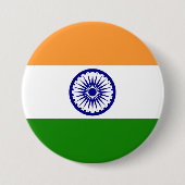 Indiase vlag ronde button 7,6 cm (Voorkant)
