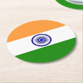 Indiase vlag ronde kartonnen onderzetter (Gebogen)