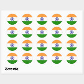 Indiase vlag ronde sticker (Vel)