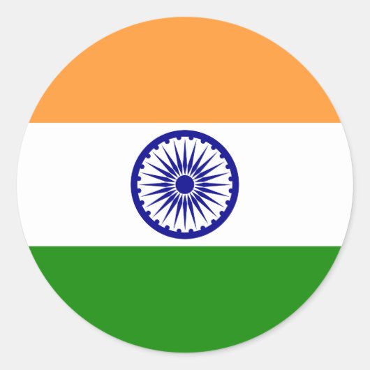 Indiase vlag ronde sticker (Voorkant)