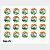 Indiase vlag ronde sticker (Vel)