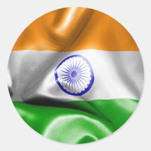Indiase vlag ronde sticker