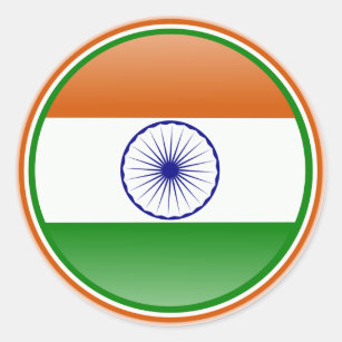 Indiase vlag ronde sticker